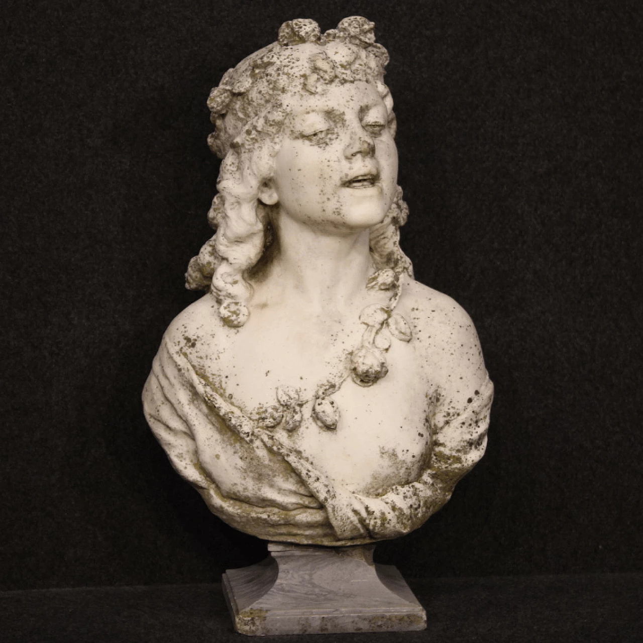 Serafino Ramazzotti, mezzobusto femminile, scultura in marmo, inizio '900 34