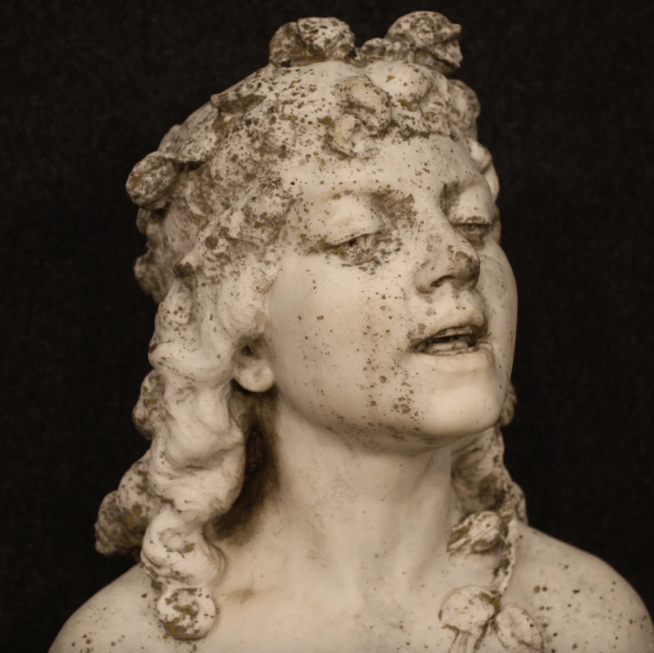 Serafino Ramazzotti, mezzobusto femminile, scultura in marmo, inizio '900 35