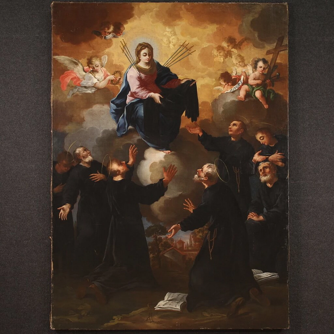 Madonna and founders of the Order of Servants of Mary, oil painting on canvas, mid-18th century 2