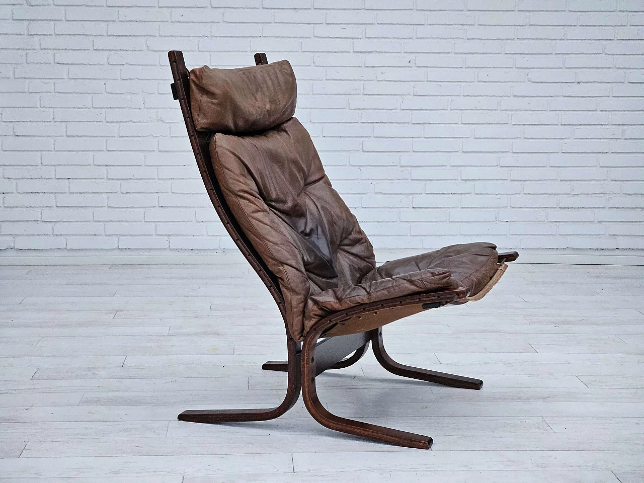 Leather and bentwood Siesta armchair by Ingmar Relling for Westnofa, 1970s 1