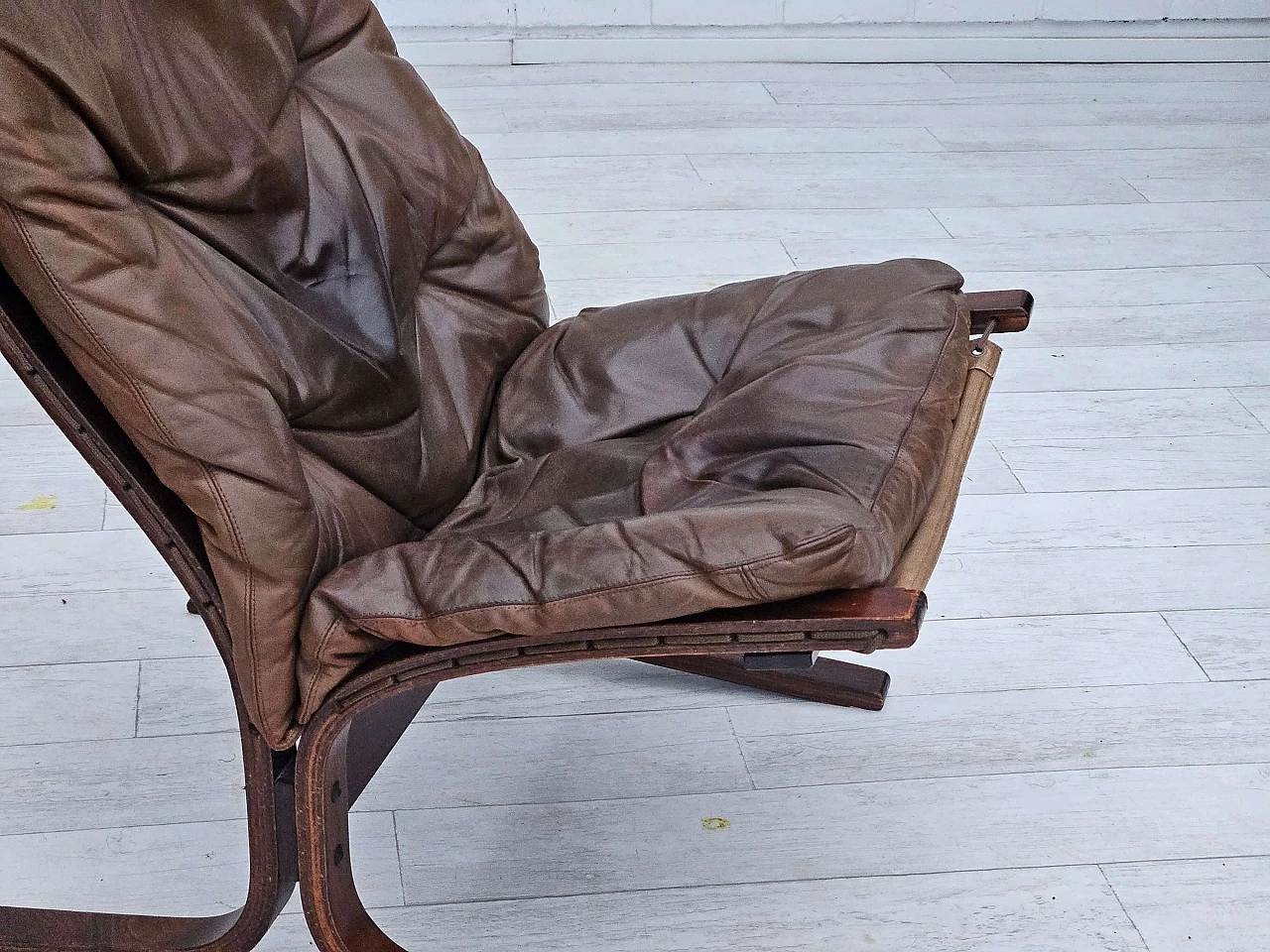 Leather and bentwood Siesta armchair by Ingmar Relling for Westnofa, 1970s 2