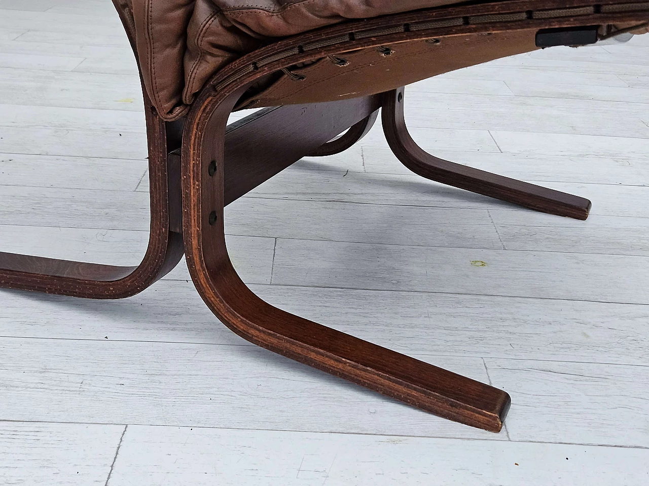 Leather and bentwood Siesta armchair by Ingmar Relling for Westnofa, 1970s 3