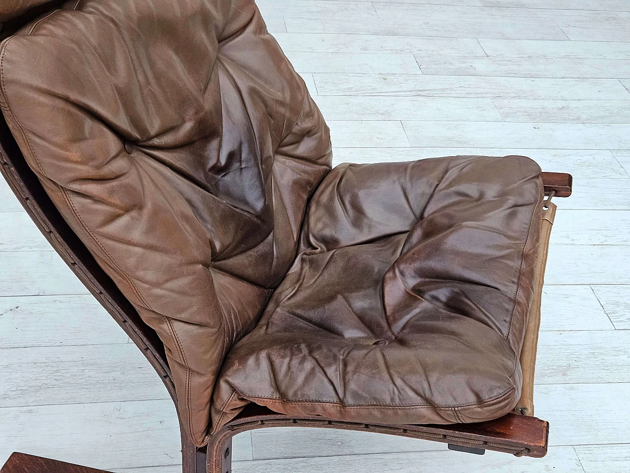 Leather and bentwood Siesta armchair by Ingmar Relling for Westnofa, 1970s 4