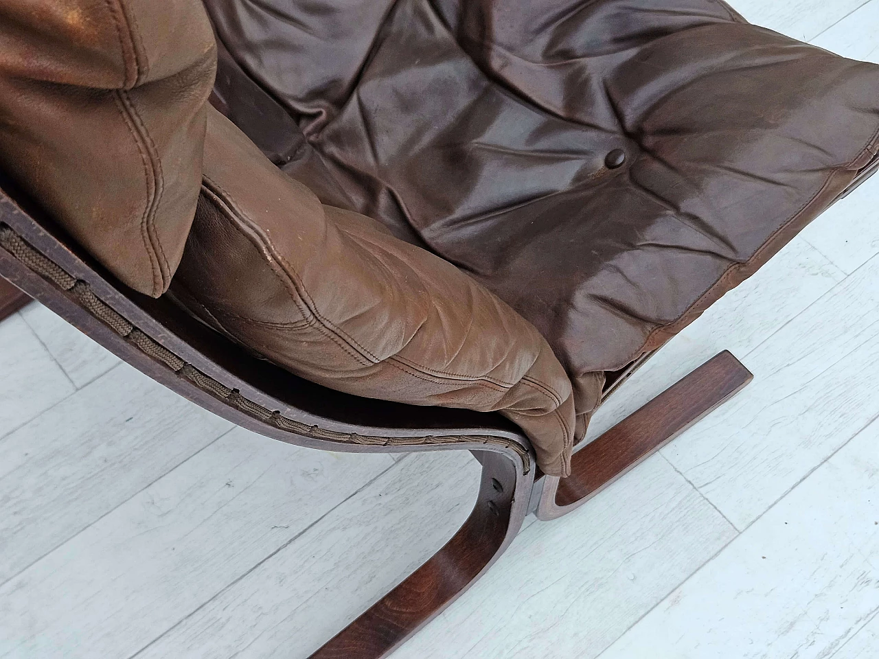 Leather and bentwood Siesta armchair by Ingmar Relling for Westnofa, 1970s 5