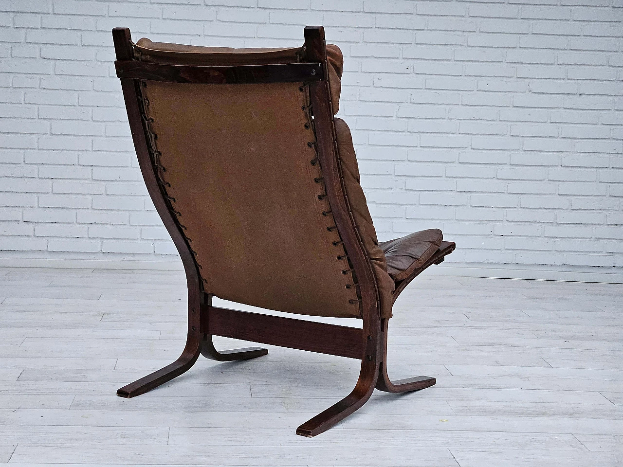 Leather and bentwood Siesta armchair by Ingmar Relling for Westnofa, 1970s 8