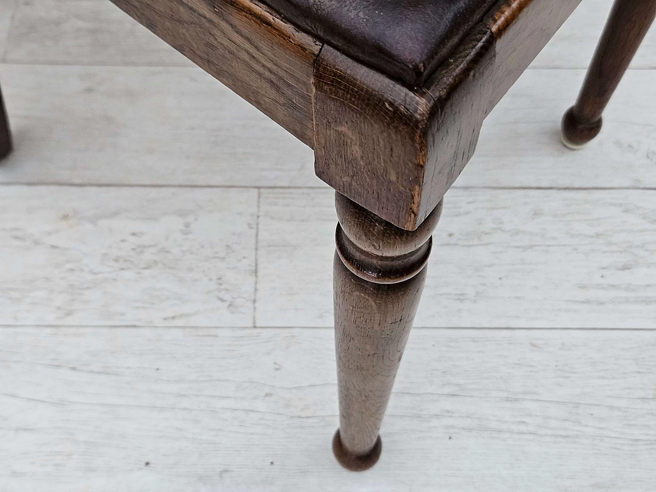 6 Sedie scandinave in quercia e pelle, anni '30 3