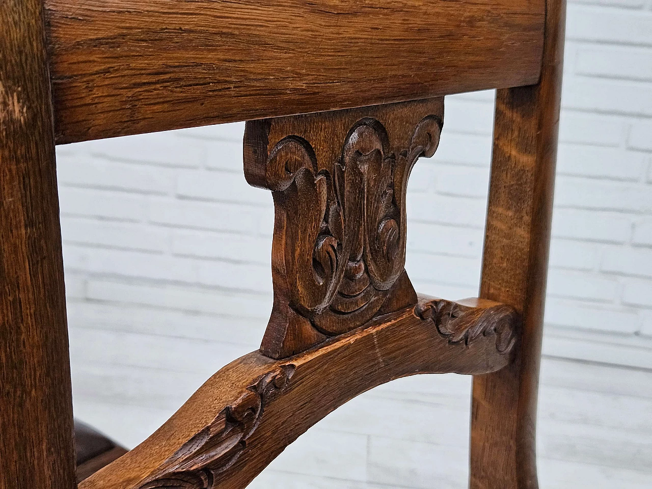 6 Sedie scandinave in quercia e pelle, anni '30 5