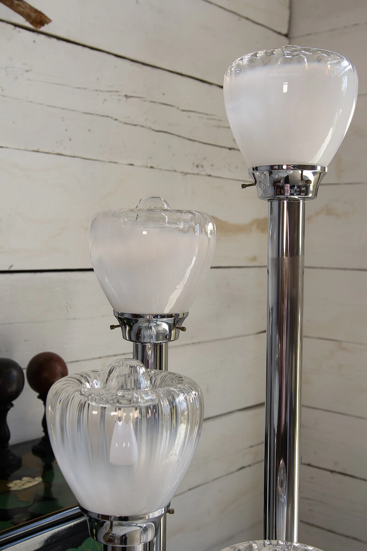Five-light Murano glass and chromed metal floor lamp, 1960s 2