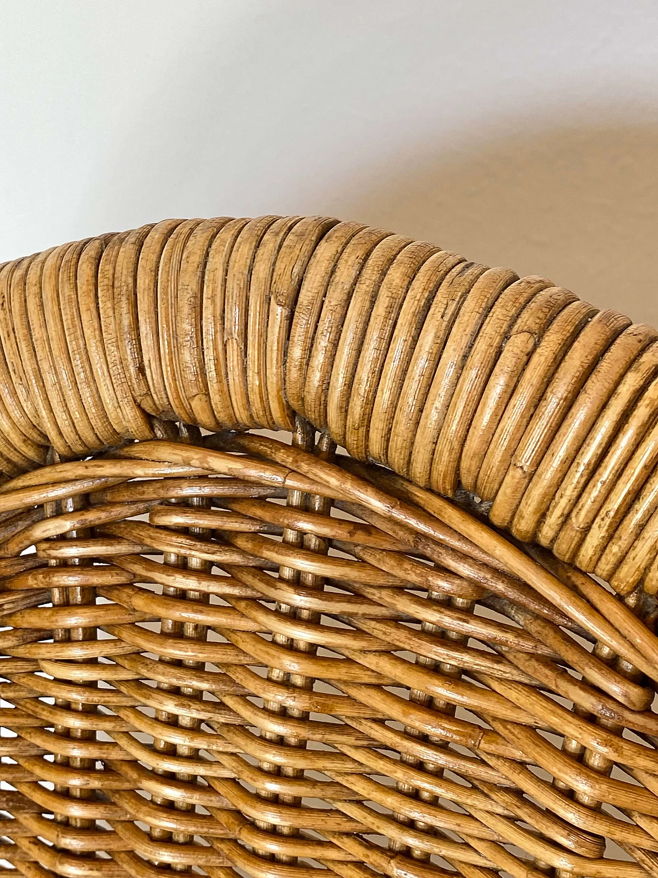 Wicker and iron chair in the style of Kertsin Hörlin Holmqvist, 1960s 8