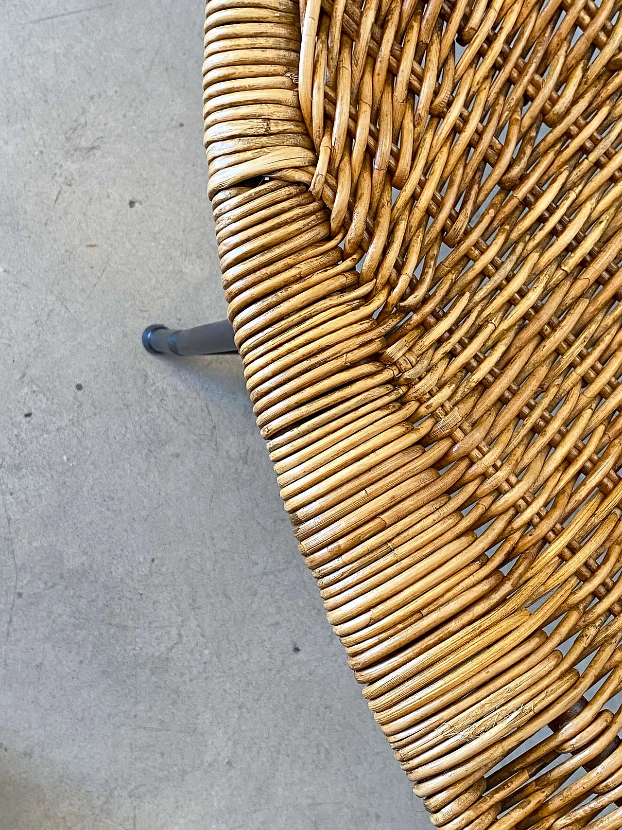 Wicker and iron chair in the style of Kertsin Hörlin Holmqvist, 1960s 10
