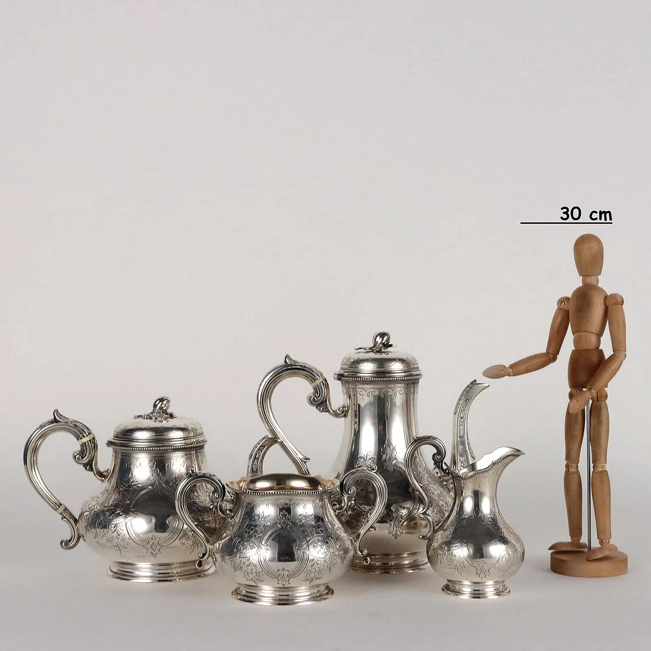 Tea and coffee service in 925 sterling silver by Martin Hall & Co, 1950s 2