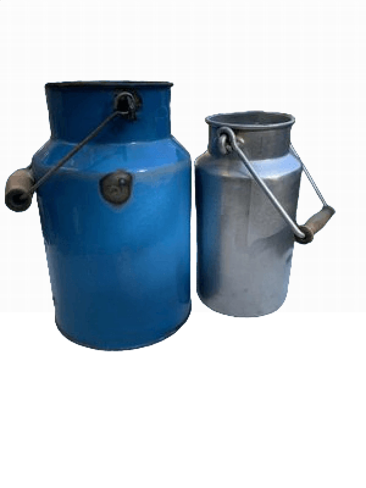 Coppia di bidoni per latte in metallo, anni '50 8