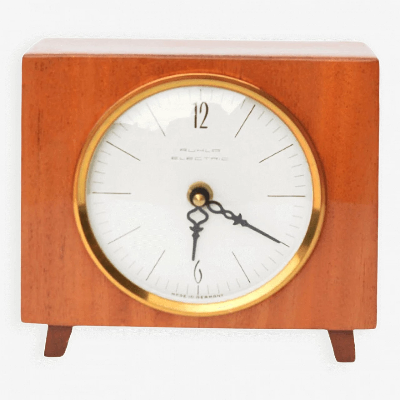 Mahogany veneered wood mantel clock by Ruhla, 1970s 3