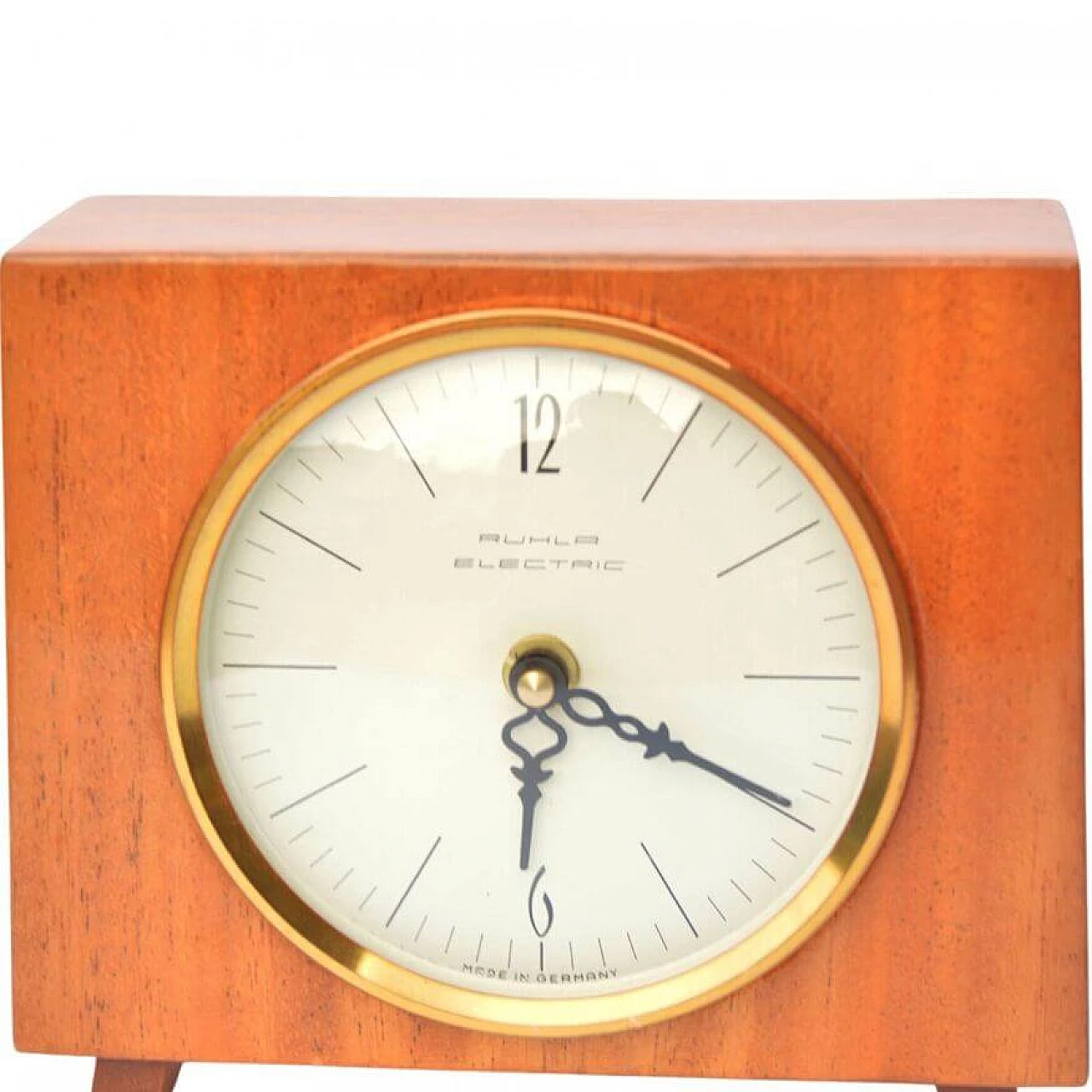 Mahogany veneered wood mantel clock by Ruhla, 1970s 4