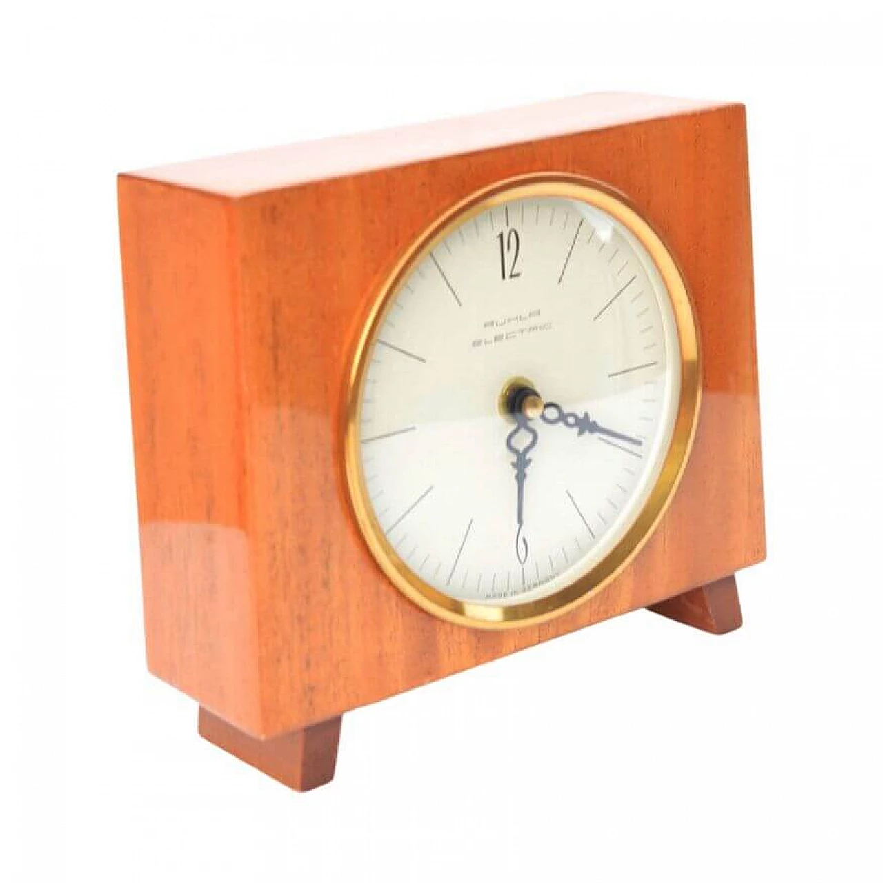 Mahogany veneered wood mantel clock by Ruhla, 1970s 5