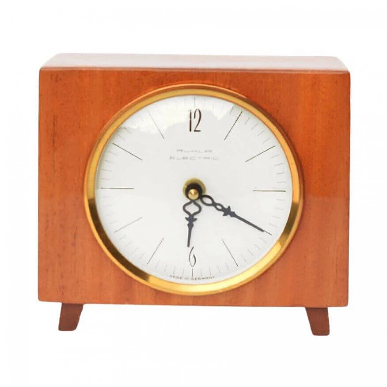 Mahogany veneered wood mantel clock by Ruhla, 1970s 6