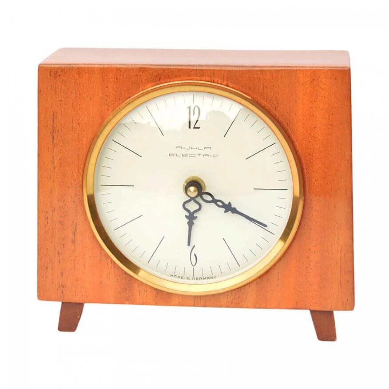 Mahogany veneered wood mantel clock by Ruhla, 1970s 7