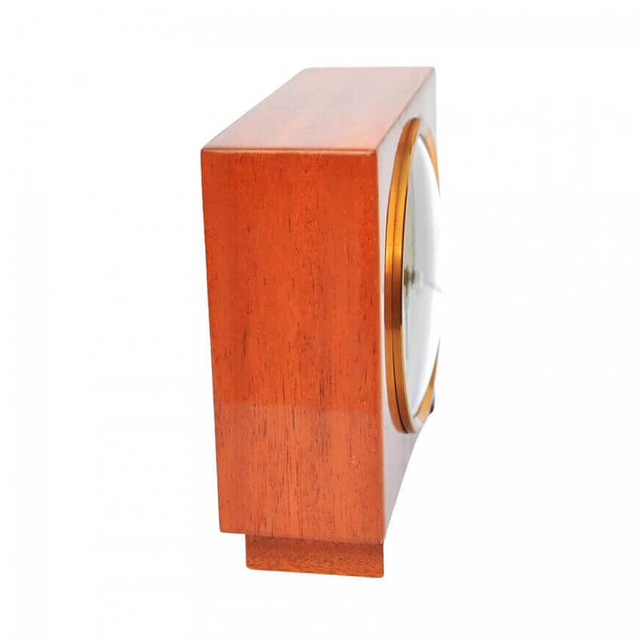 Mahogany veneered wood mantel clock by Ruhla, 1970s 9