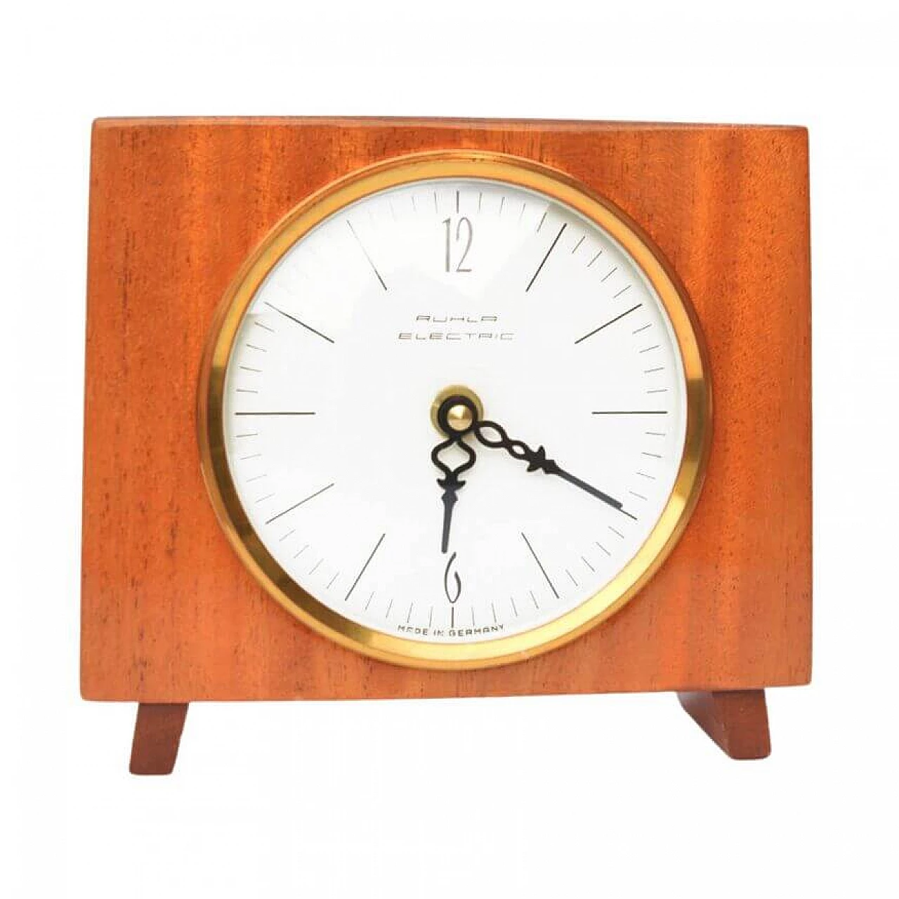 Mahogany veneered wood mantel clock by Ruhla, 1970s 11