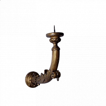 Gilded wood ecclesiastical wall candle holder, 19th century