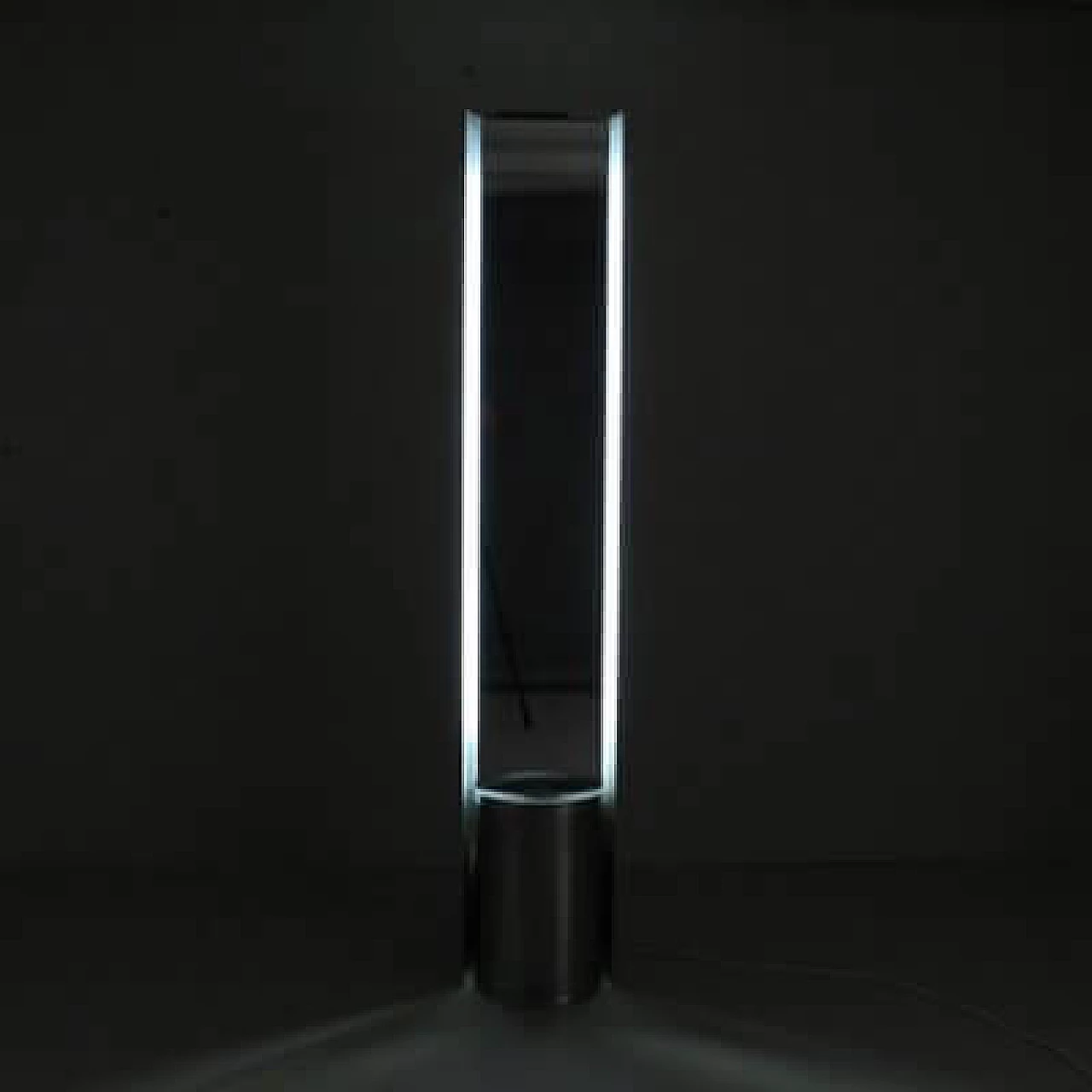 Specchio da terra retroilluminato in acciaio, anni '70 9