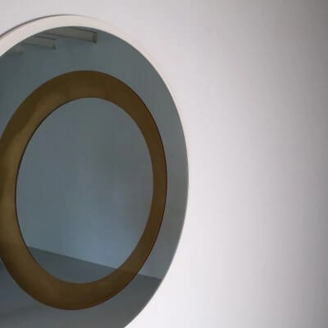 Round wall mirror by Cristal Art, 1970s 4
