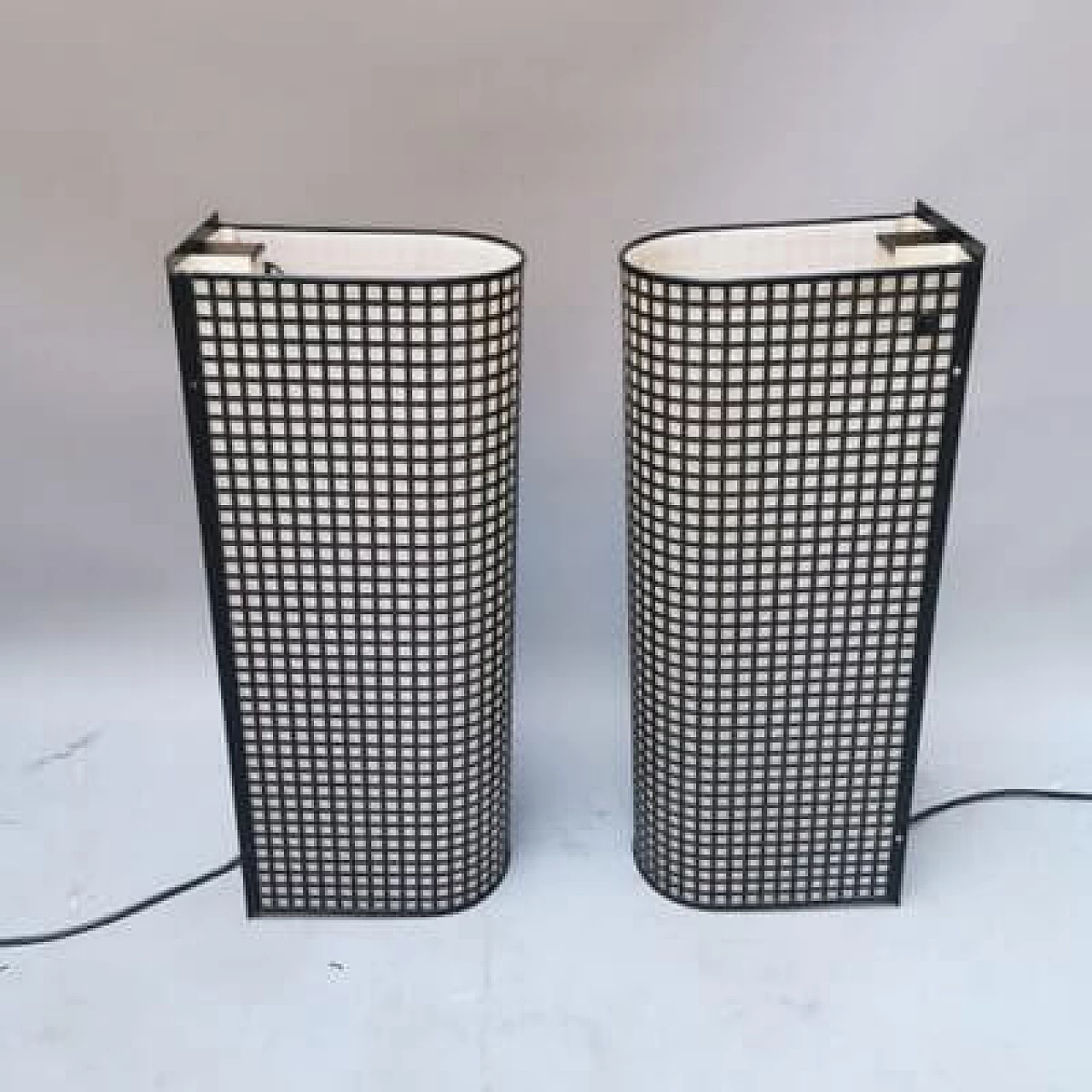 Pair of metal wall lights by Bieffeplast, 1980s 1