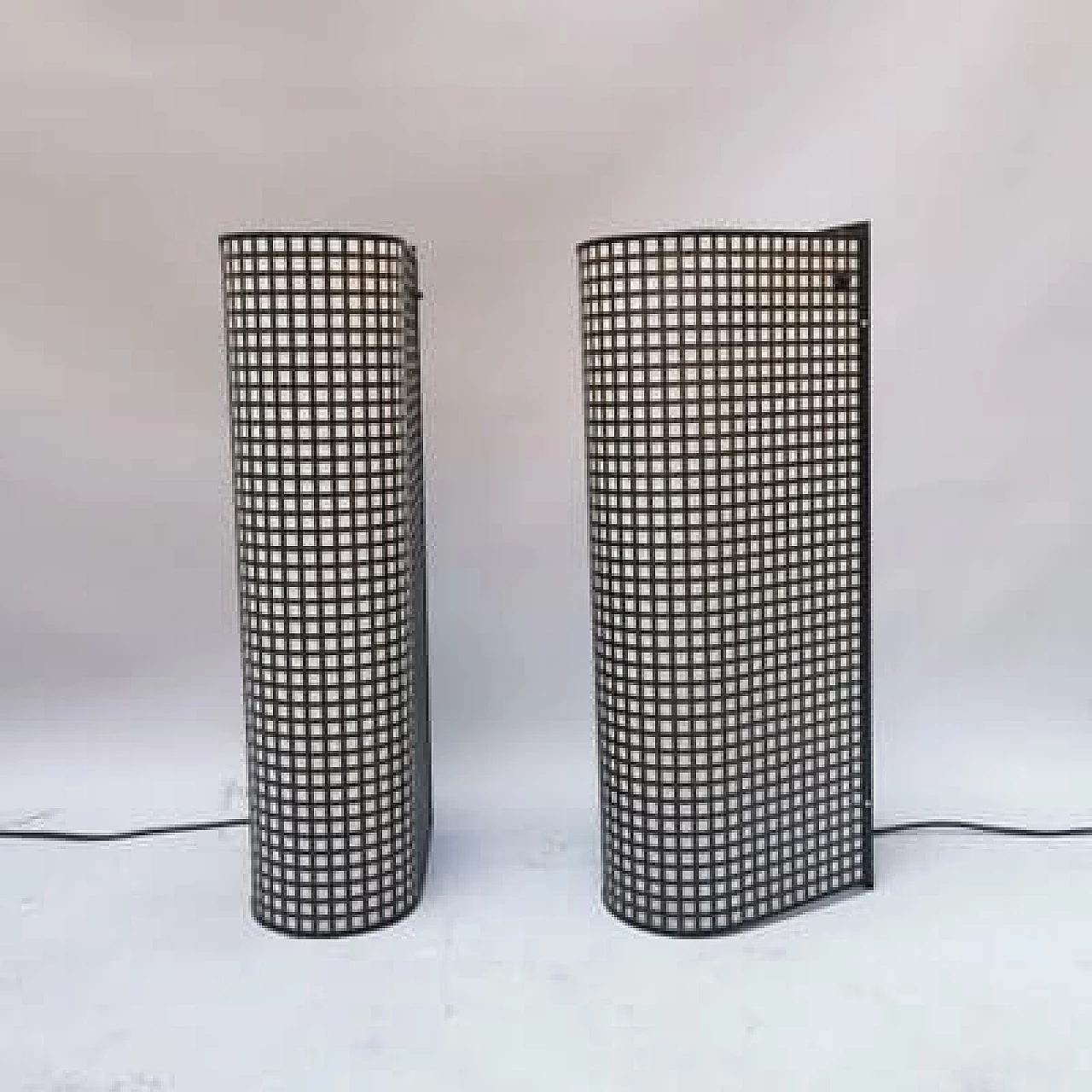 Pair of metal wall lights by Bieffeplast, 1980s 3