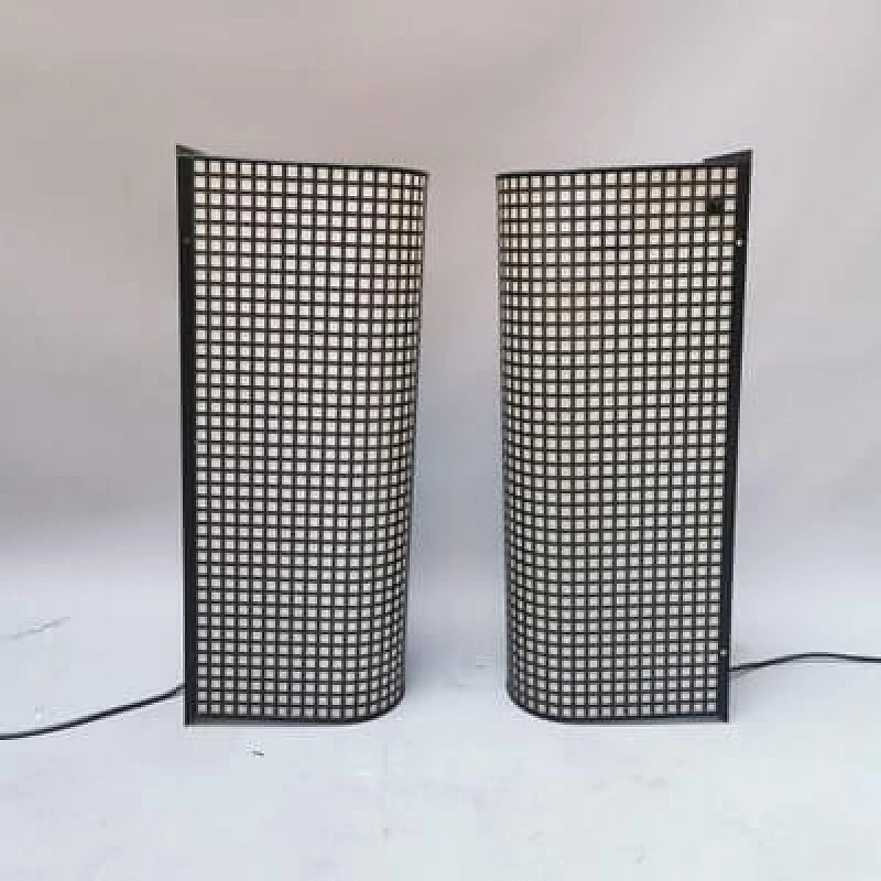 Pair of metal wall lights by Bieffeplast, 1980s 7