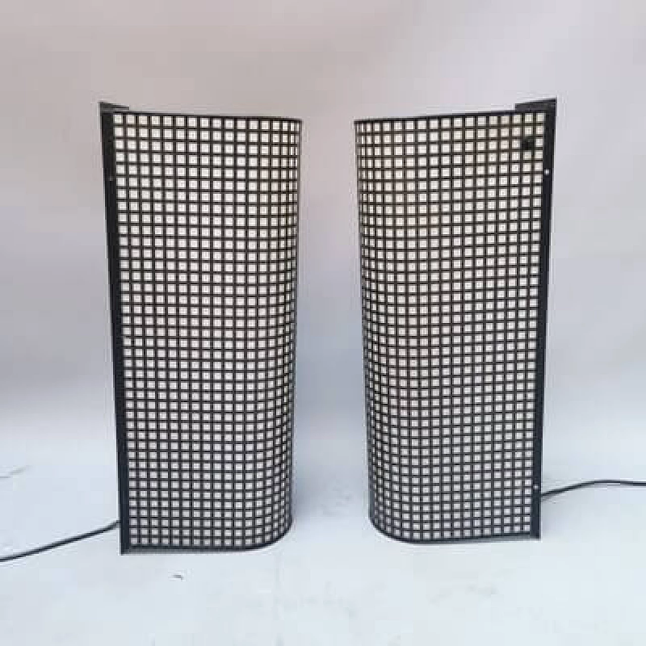 Pair of metal wall lights by Bieffeplast, 1980s 8