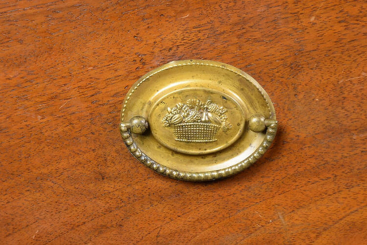 Cassettone Impero piemontese in noce massello, inizio '800 5