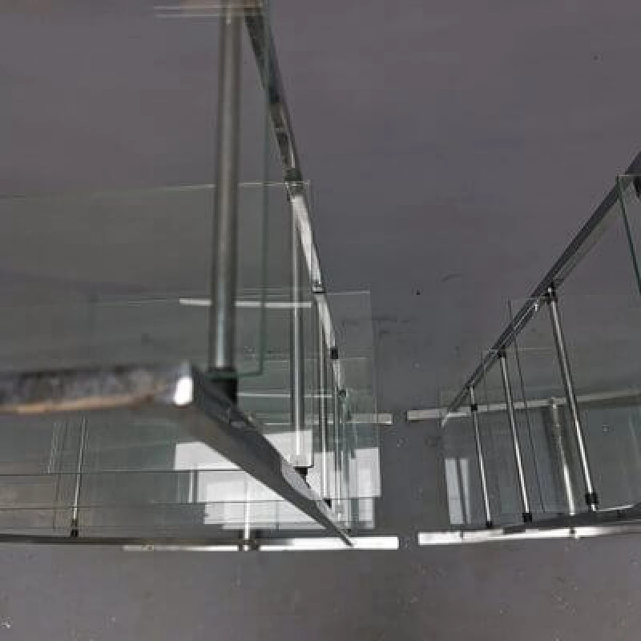 Pair of Art Deco style steel and glass bookcases, 1980s 2