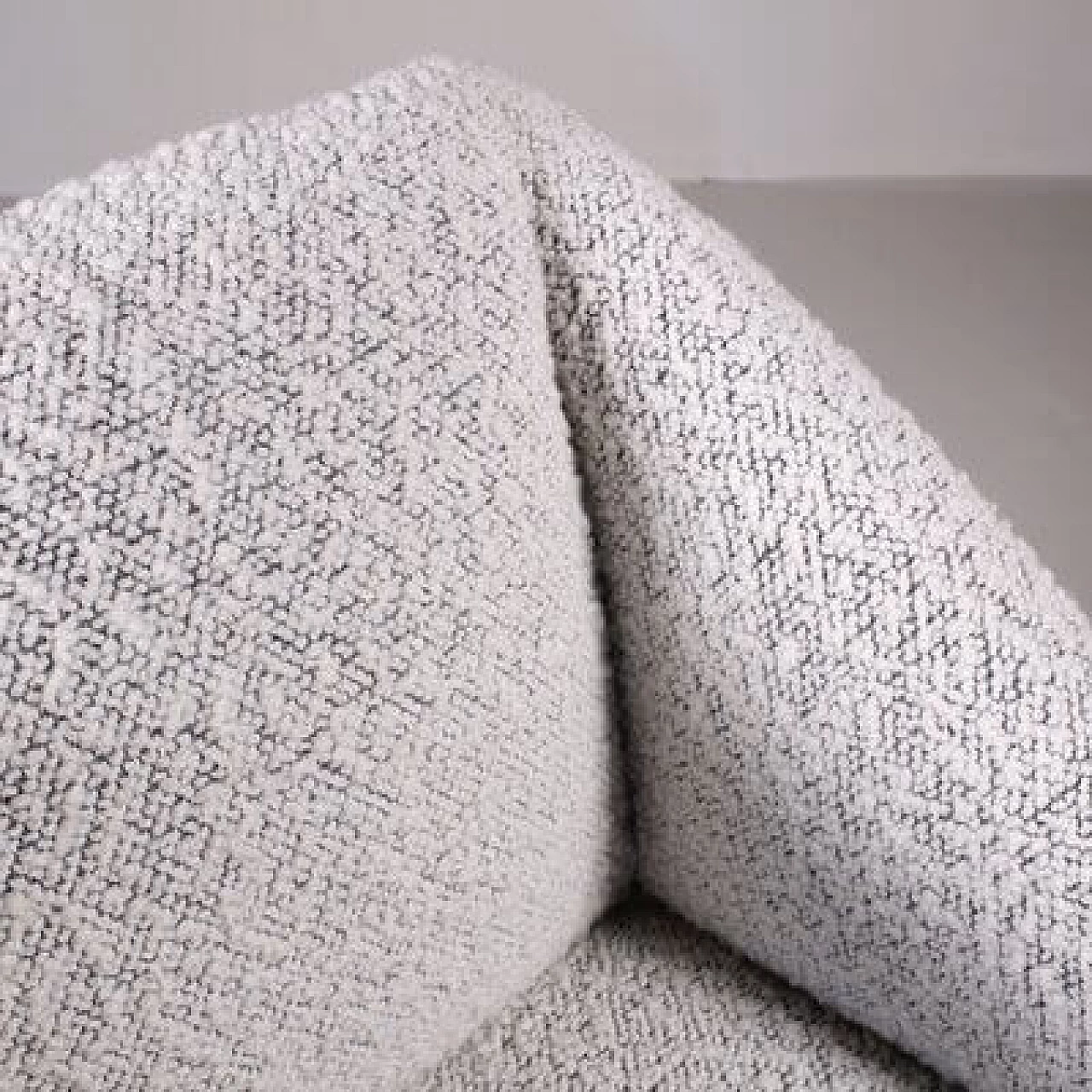 White bouclé fabric armchair, 1950s 4