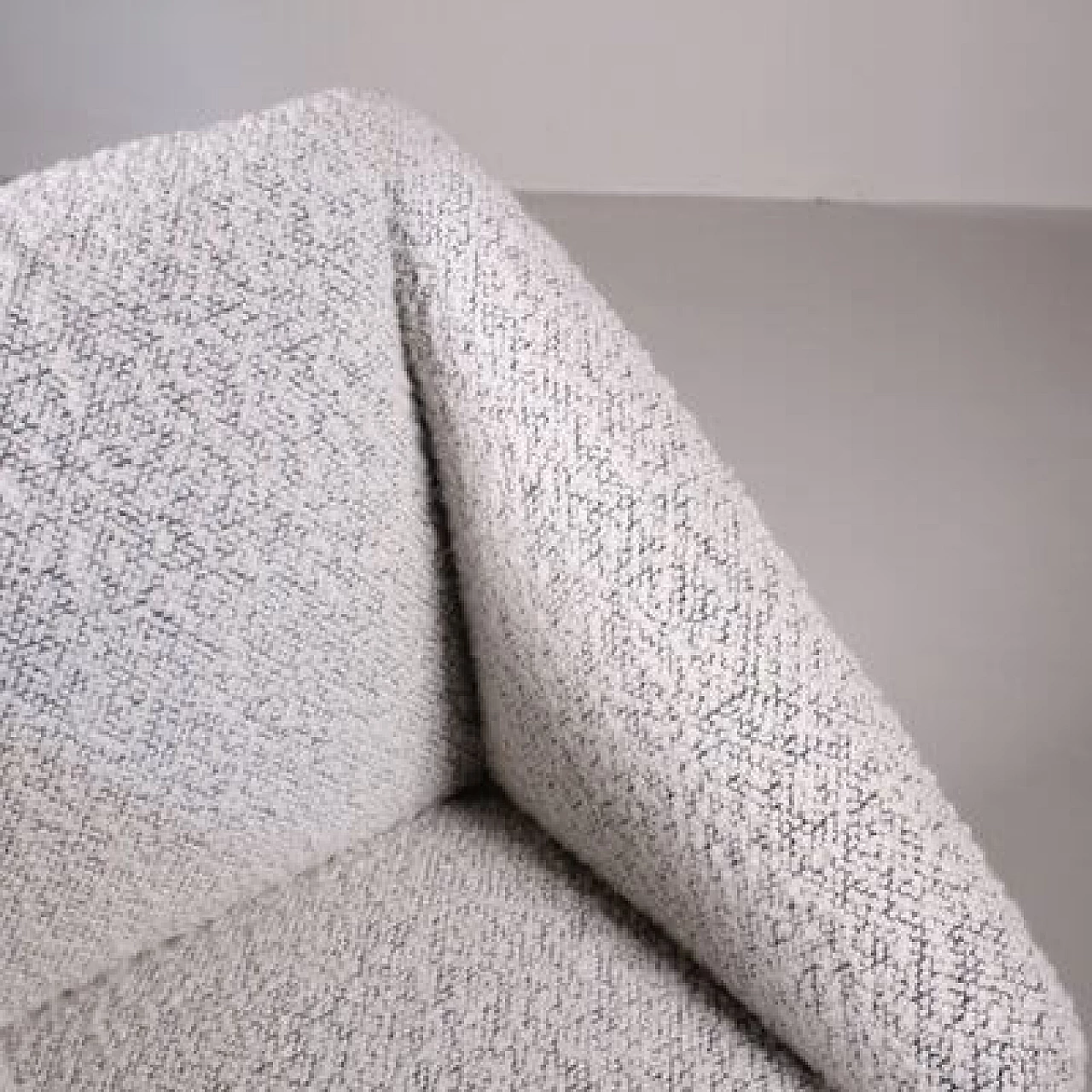 White bouclé fabric armchair, 1950s 10
