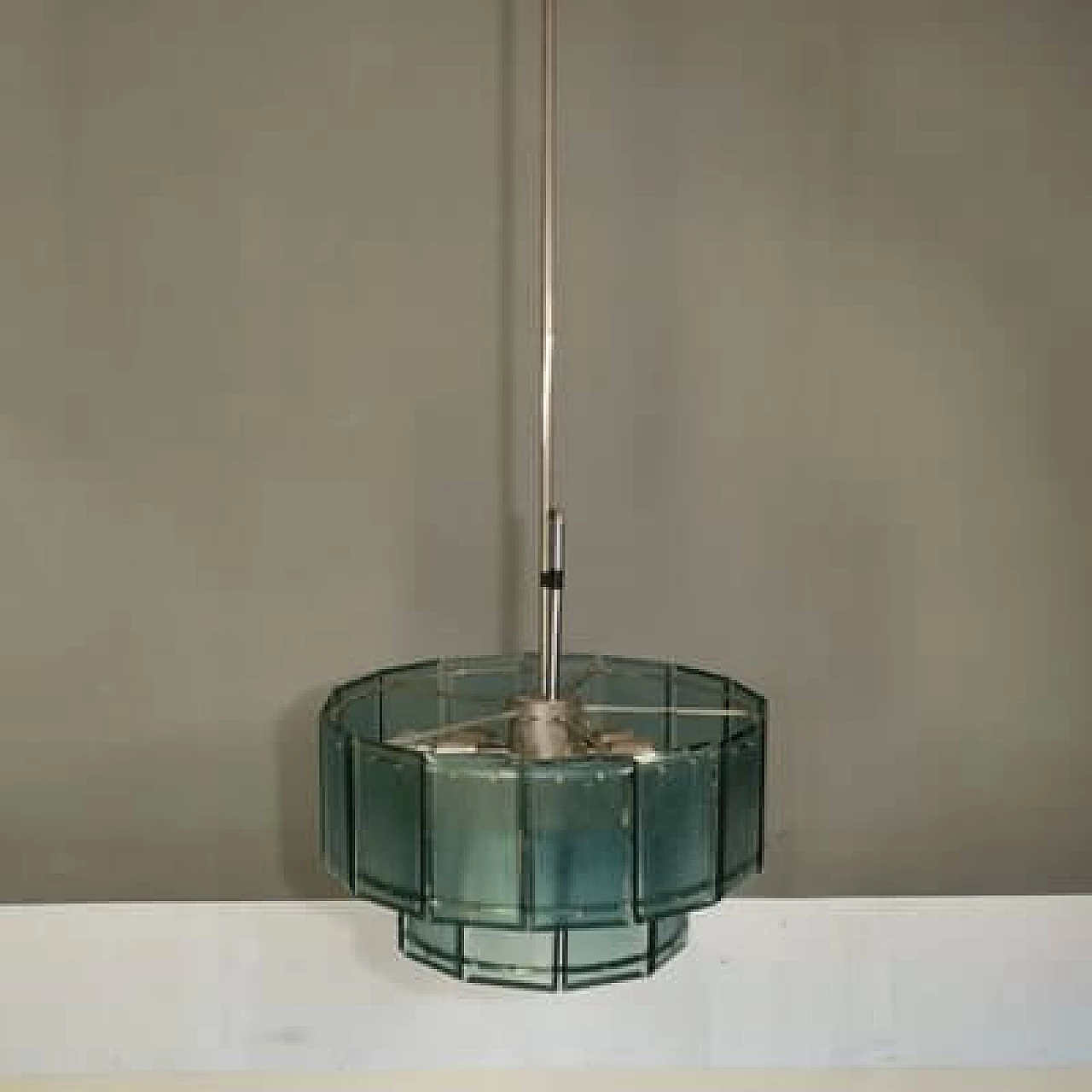 Lampadario in vetro colorato e metallo di Candle, anni '60 2