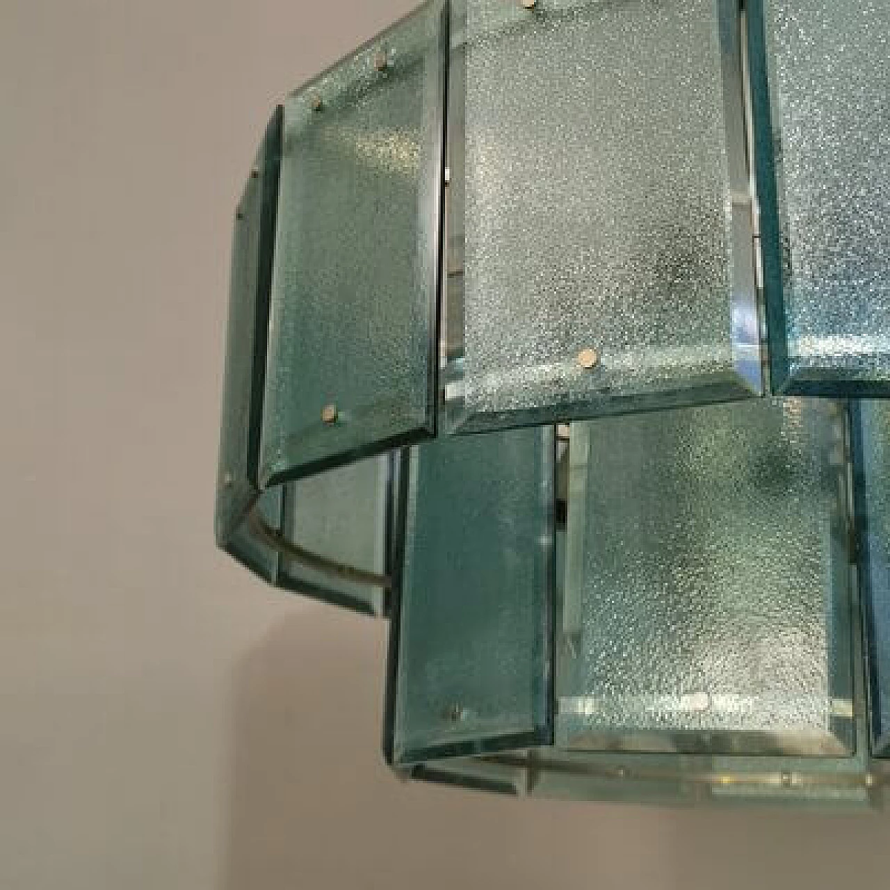 Lampadario in vetro colorato e metallo di Candle, anni '60 7