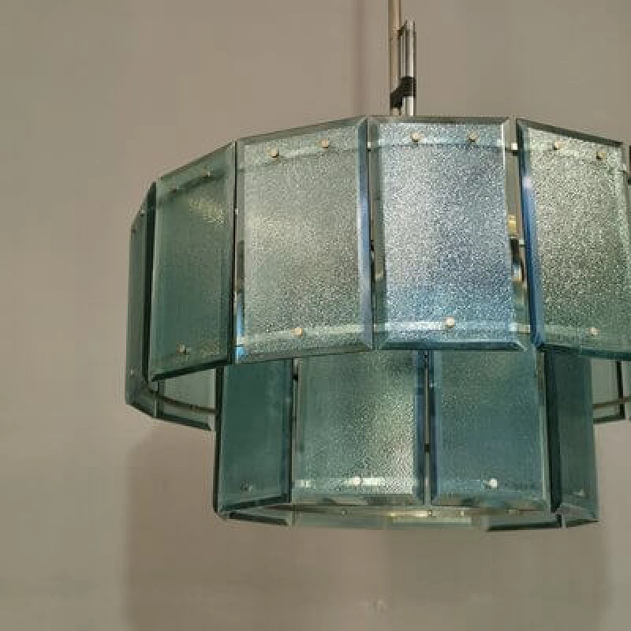 Lampadario in vetro colorato e metallo di Candle, anni '60 11