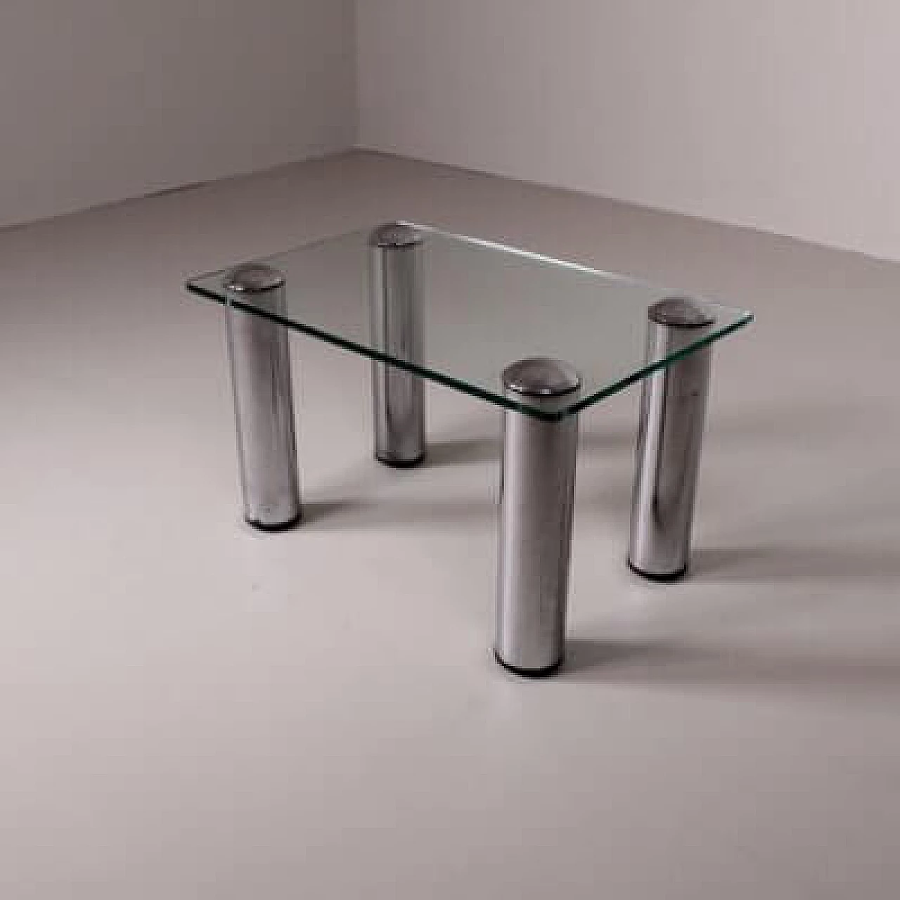 Steel coffee table with glass top, 1970s 8