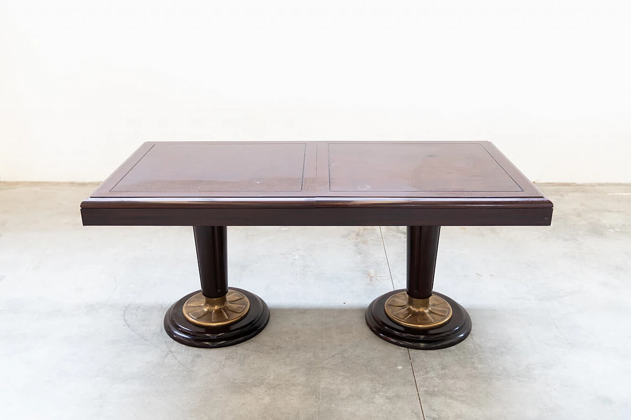 6 Mahogany chairs and table in naval style, 1980s 2