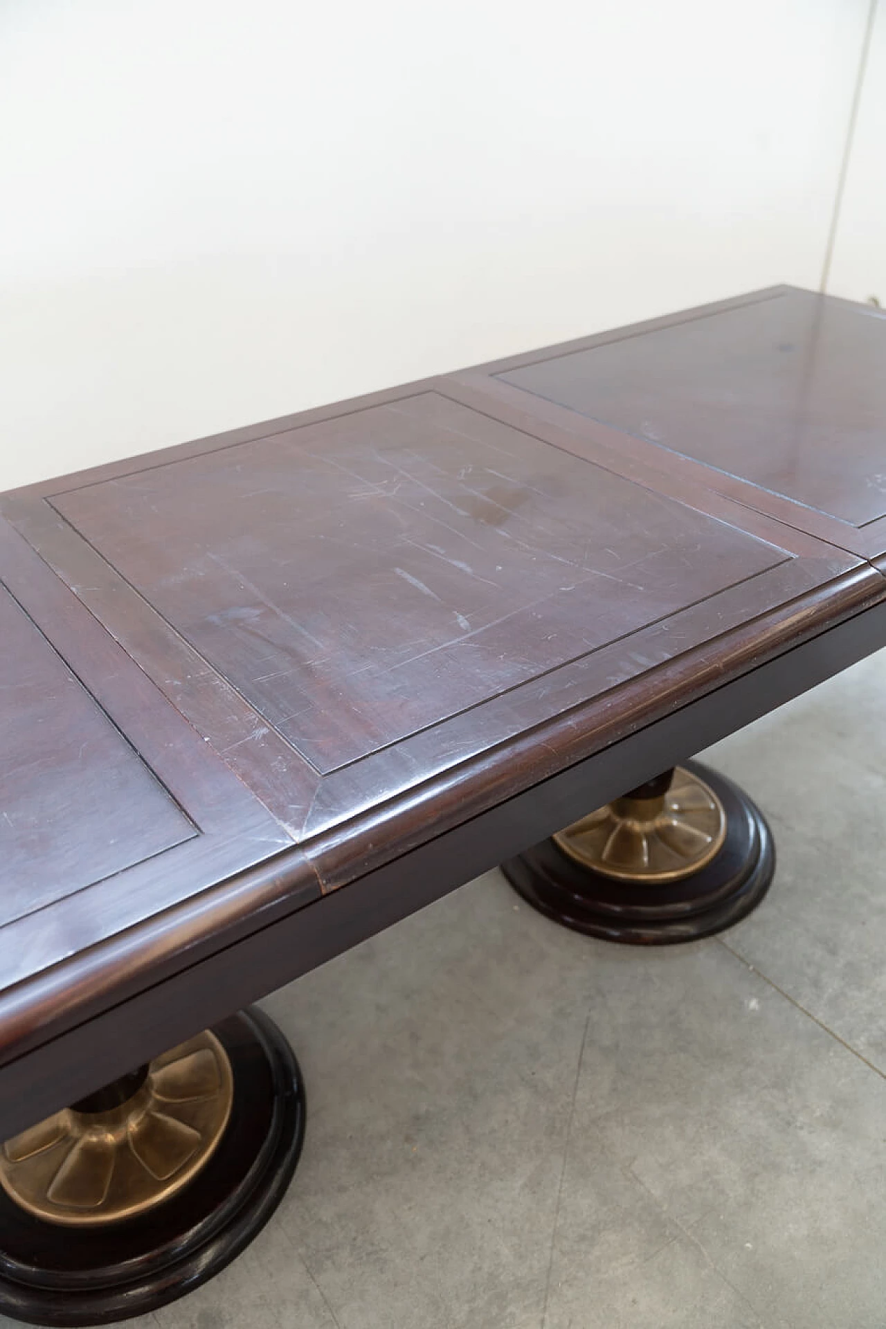 6 Mahogany chairs and table in naval style, 1980s 14