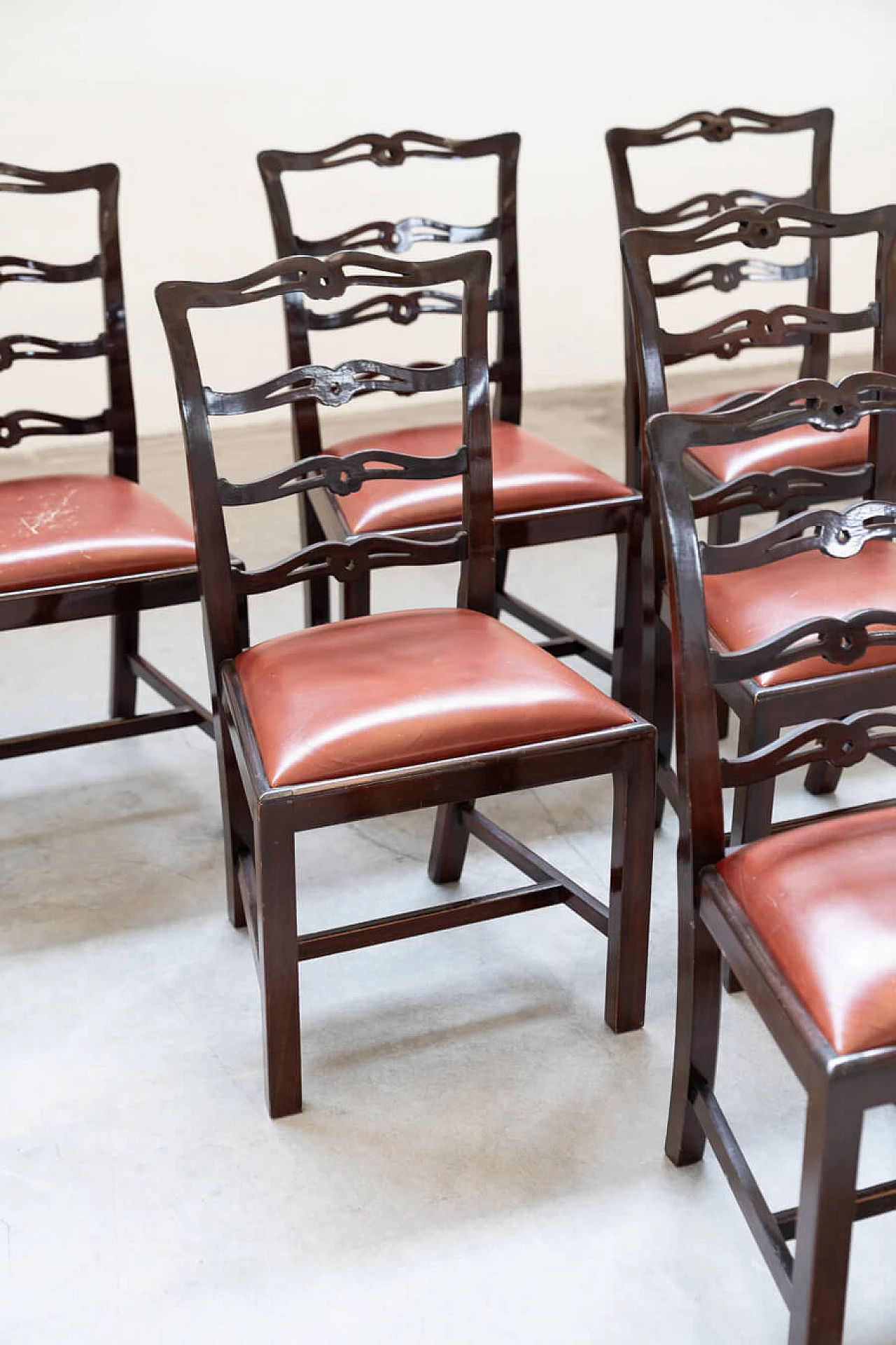 6 Mahogany chairs and table in naval style, 1980s 27