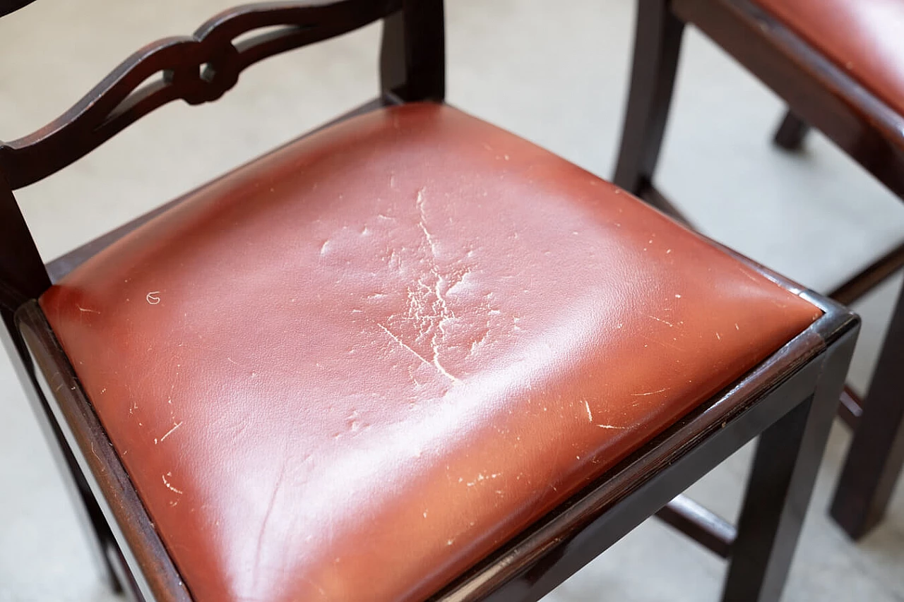 6 Mahogany chairs and table in naval style, 1980s 28