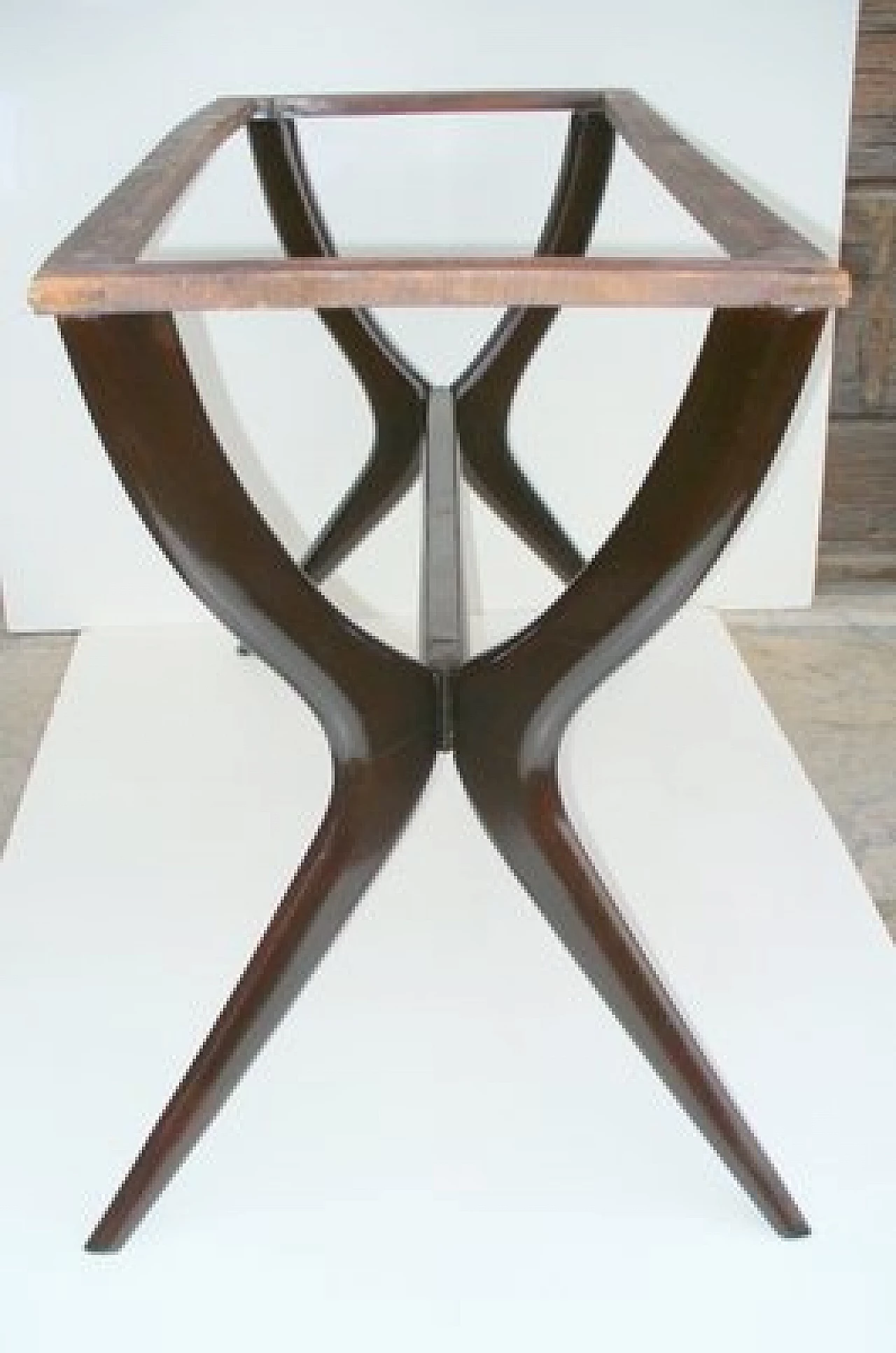 Mahogany-stained beech dining table by Vittorio Dassi for Dassi, 1950s 8