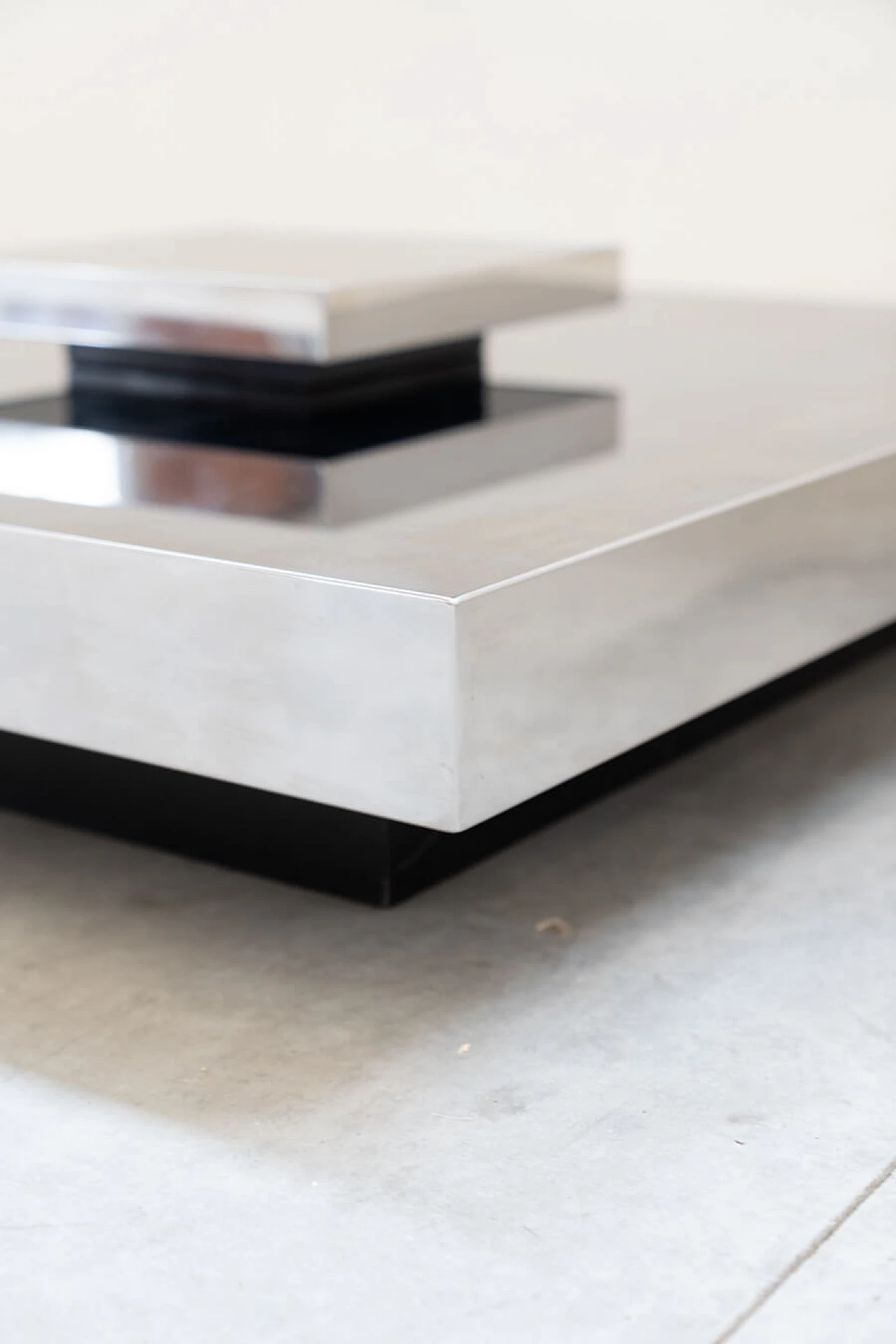 Steel and glass coffee table by Giovanni Ausenda, 1970s 6
