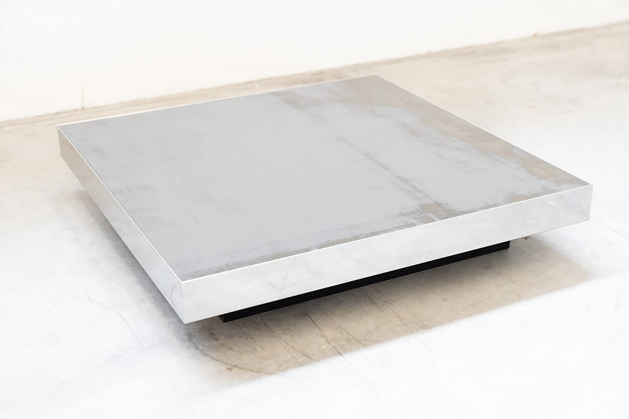Steel and glass coffee table by Giovanni Ausenda, 1970s 10