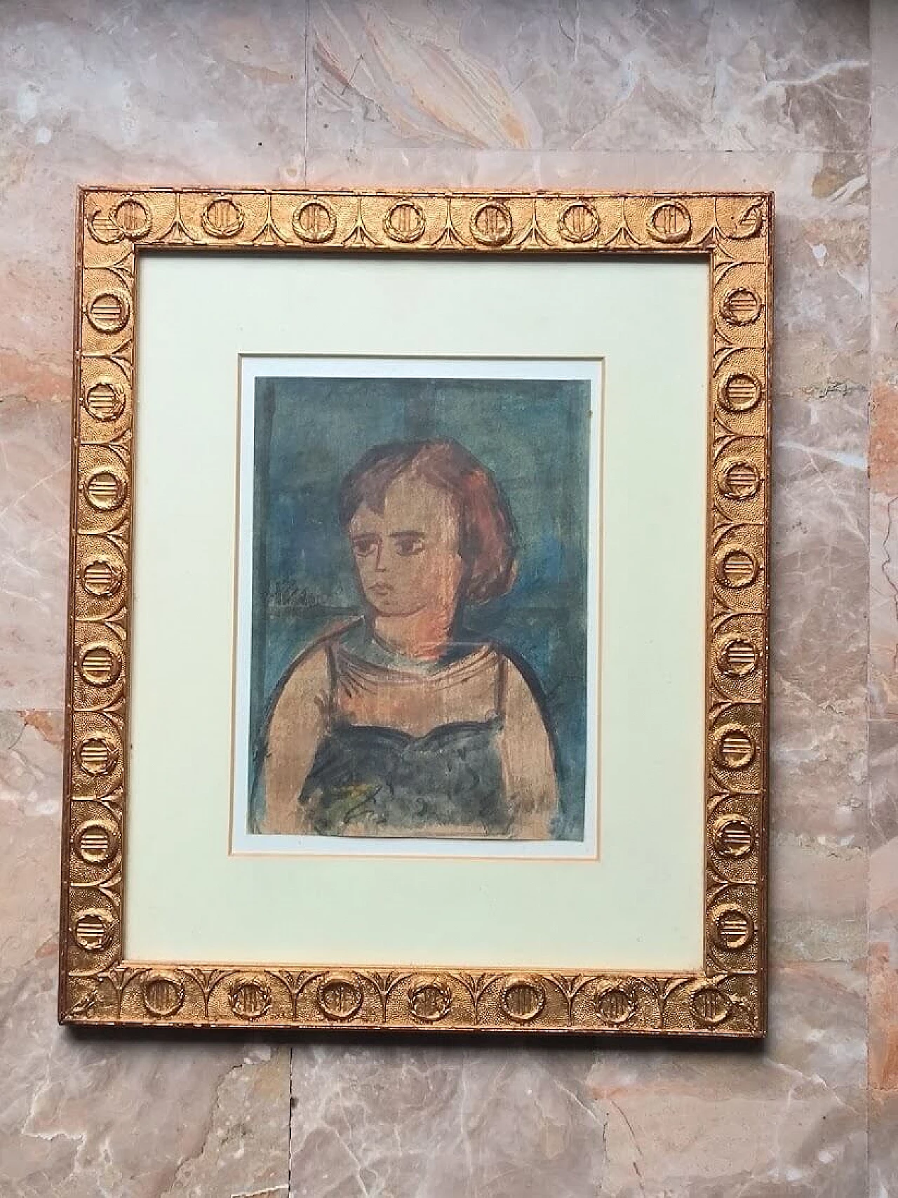 Emilio Gola, Study of a young girl, gouache on paper, 1914 10