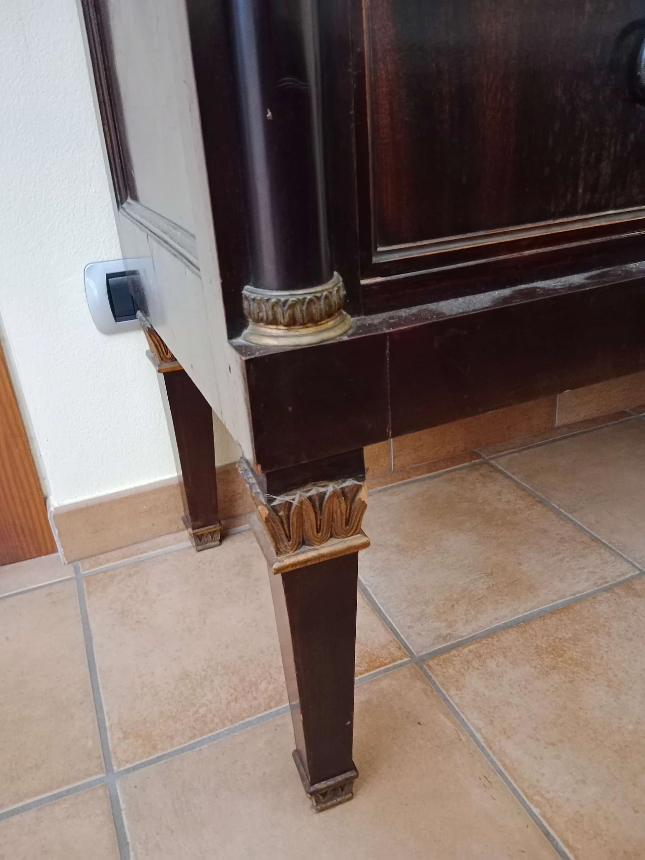 Cassettone Impero in mogano, '800 2