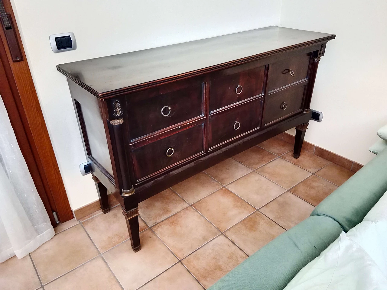 Cassettone Impero in mogano, '800 3