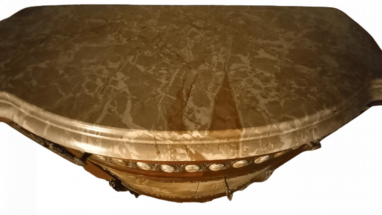 Credenza con piano in marmo rosa e decori in ceramica, anni '60 3