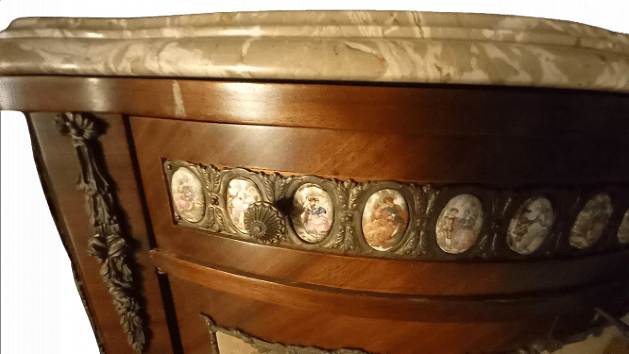 Credenza con piano in marmo rosa e decori in ceramica, anni '60 6